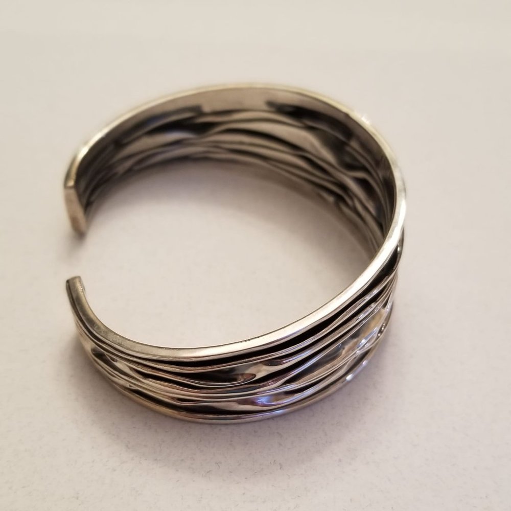 Solid Sterling Silver Medium Tapered Oxidized Cas… - image 4
